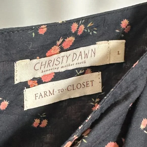 Christy Dawn - The Peyton Dress - Color Mums Ditsy Black - Size L - Picture 9 of 13